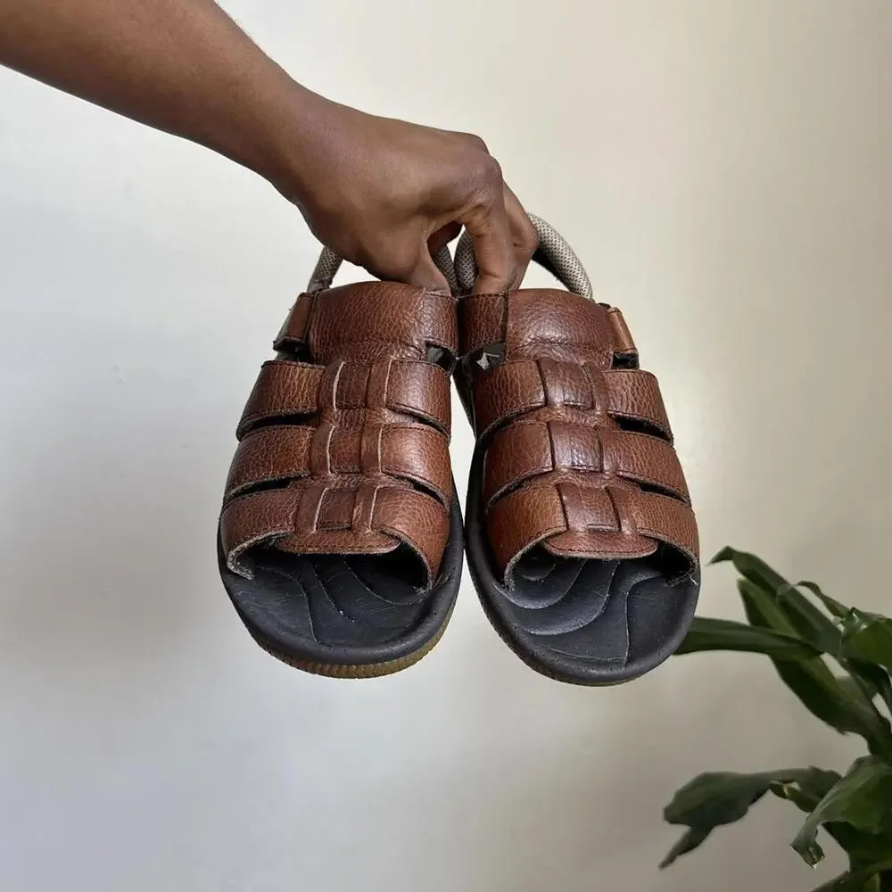 Vintage unisex 90s Sperry Top-Sider Leather Fisherman Sandals M’s 9‎ W’s 10.5